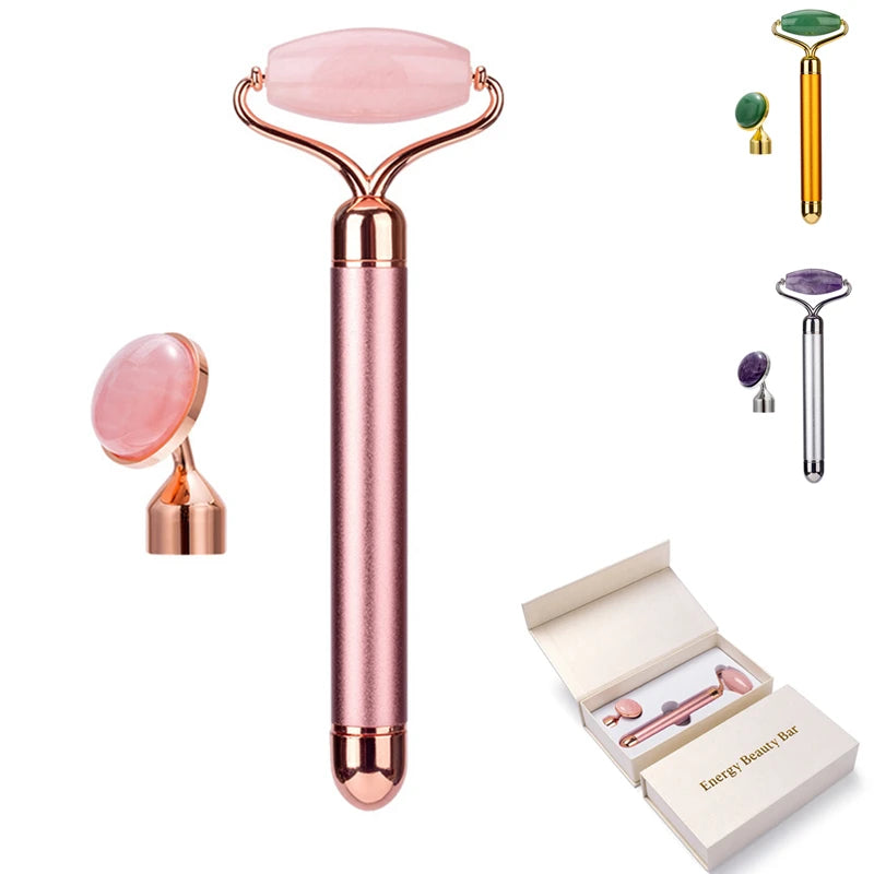 Jade Facial Roller with Micro-Vibration – Natural Skincare for Everyday Glow