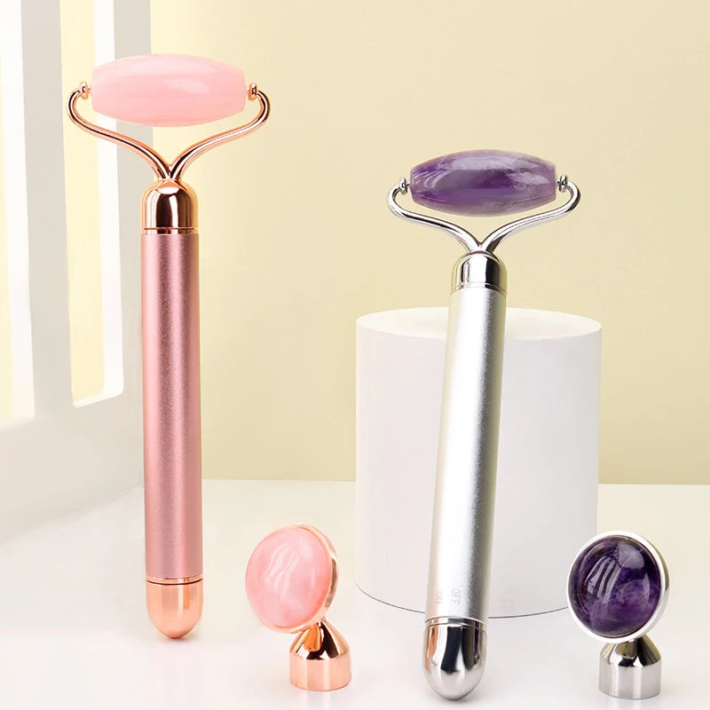 Jade Facial Roller with Micro-Vibration – Natural Skincare for Everyday Glow