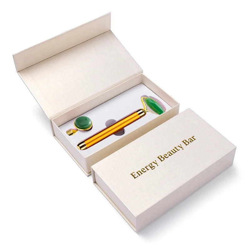 Jade Facial Roller with Micro-Vibration – Natural Skincare for Everyday Glow