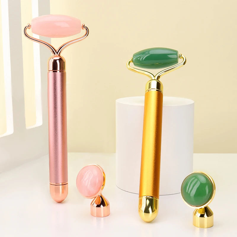 Jade Facial Roller with Micro-Vibration – Natural Skincare for Everyday Glow