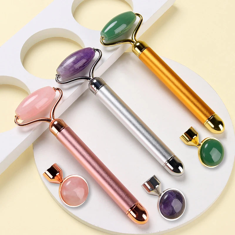 Jade Facial Roller with Micro-Vibration – Natural Skincare for Everyday Glow