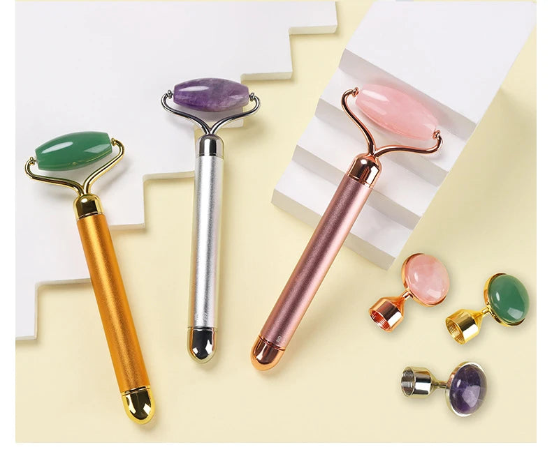 Jade Facial Roller with Micro-Vibration – Natural Skincare for Everyday Glow